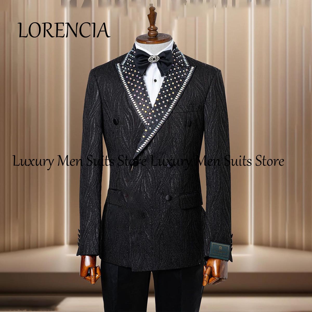 Luxury Crystals Beaded Lapel T - Men'S Grooming Kits 评论和价格