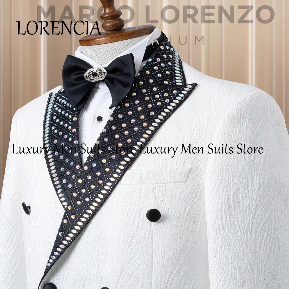 Luxury Crystals Beaded Lapel T - Men'S Grooming Kits 评论和价格