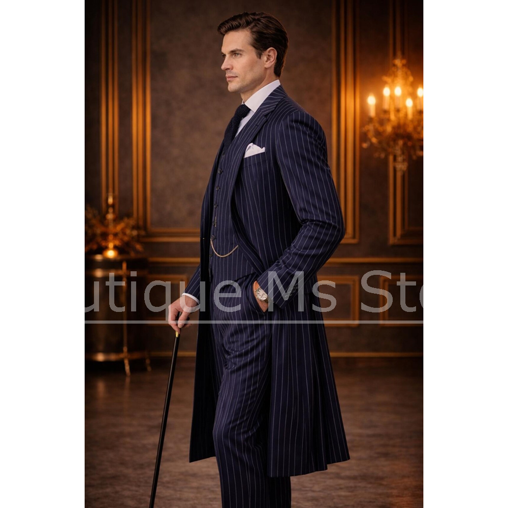 Chic Men Striped Suit 3 Piece  - X Men Grooming 评论和价格