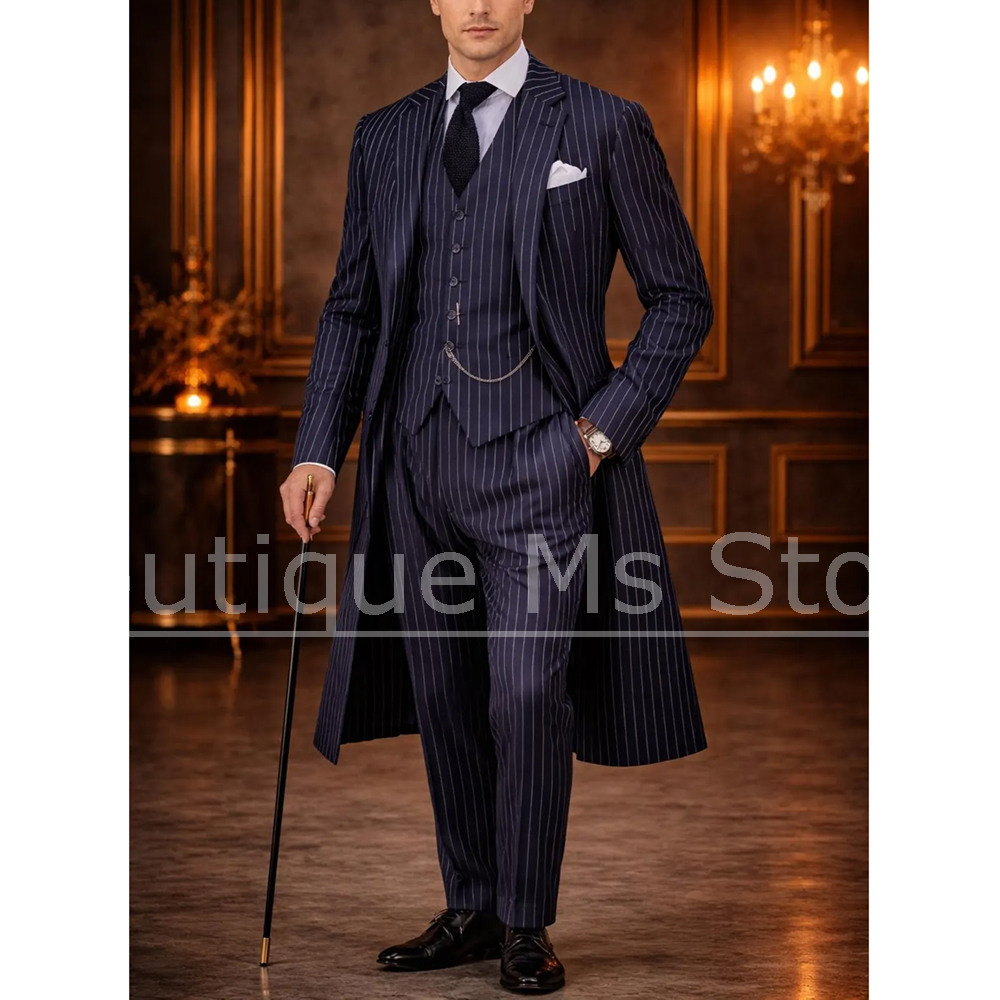 Chic Men Striped Suit 3 Piece  - X Men Grooming 评论和价格