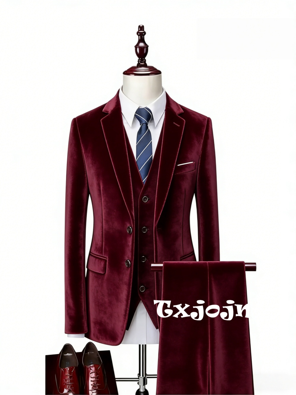 Notched lapel Men's Velvet Sui - Mens Grooming On Sale 评论和价格
