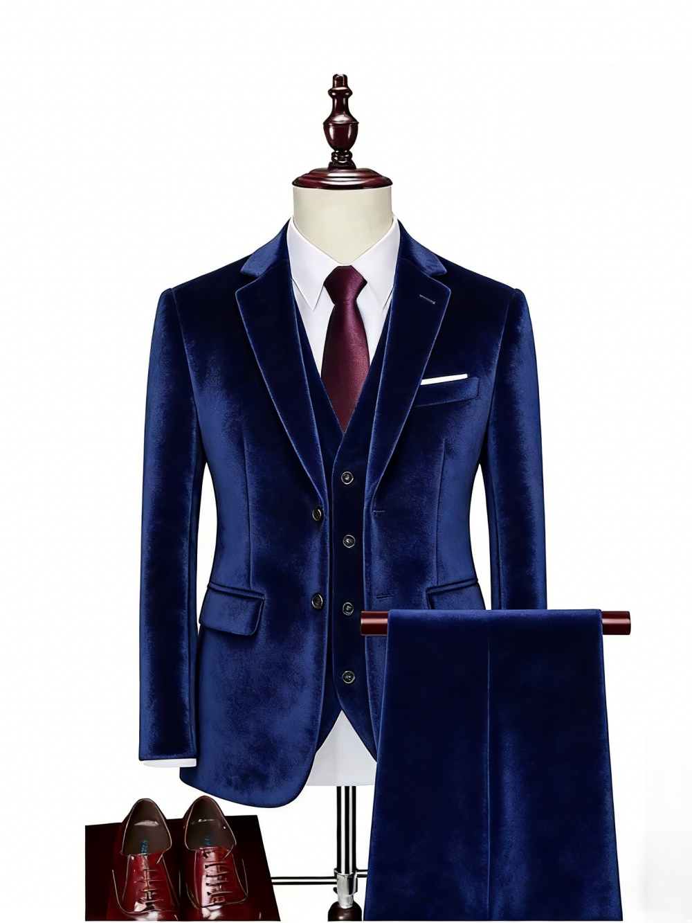 Notched lapel Men's Velvet Sui - Mens Grooming On Sale 评论和价格