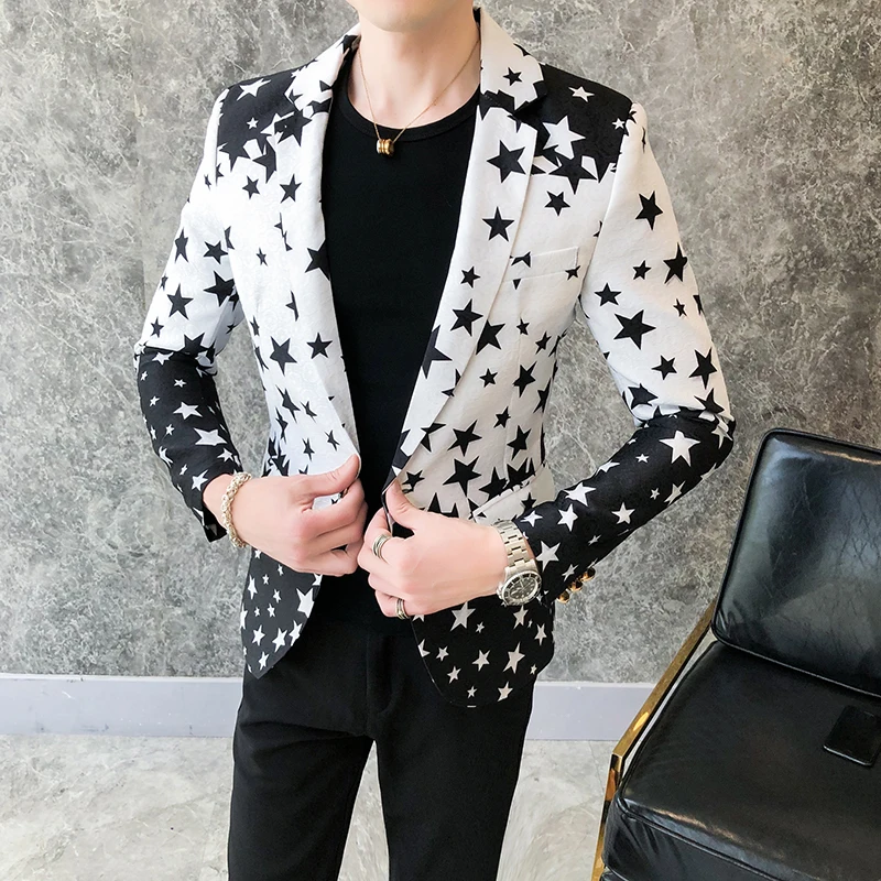 Star Print Slim Fit Blazers 20 - Men'S Grooming Brands 评论和价格
