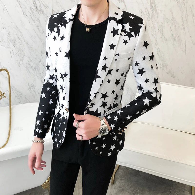 Star Print Slim Fit Blazers 20 - Men'S Grooming Brands 评论和价格
