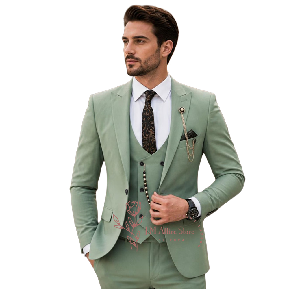 Sage Green Suit Men's 3 Piece  - Men'S Grooming Kits 评论和价格