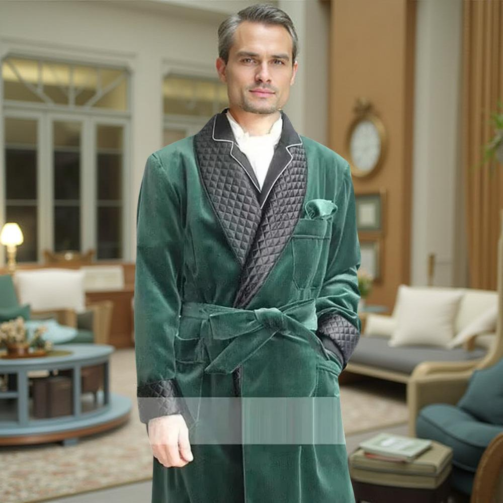 Velvet Smoking Long Men Jacket - X Men Grooming 评论和价格