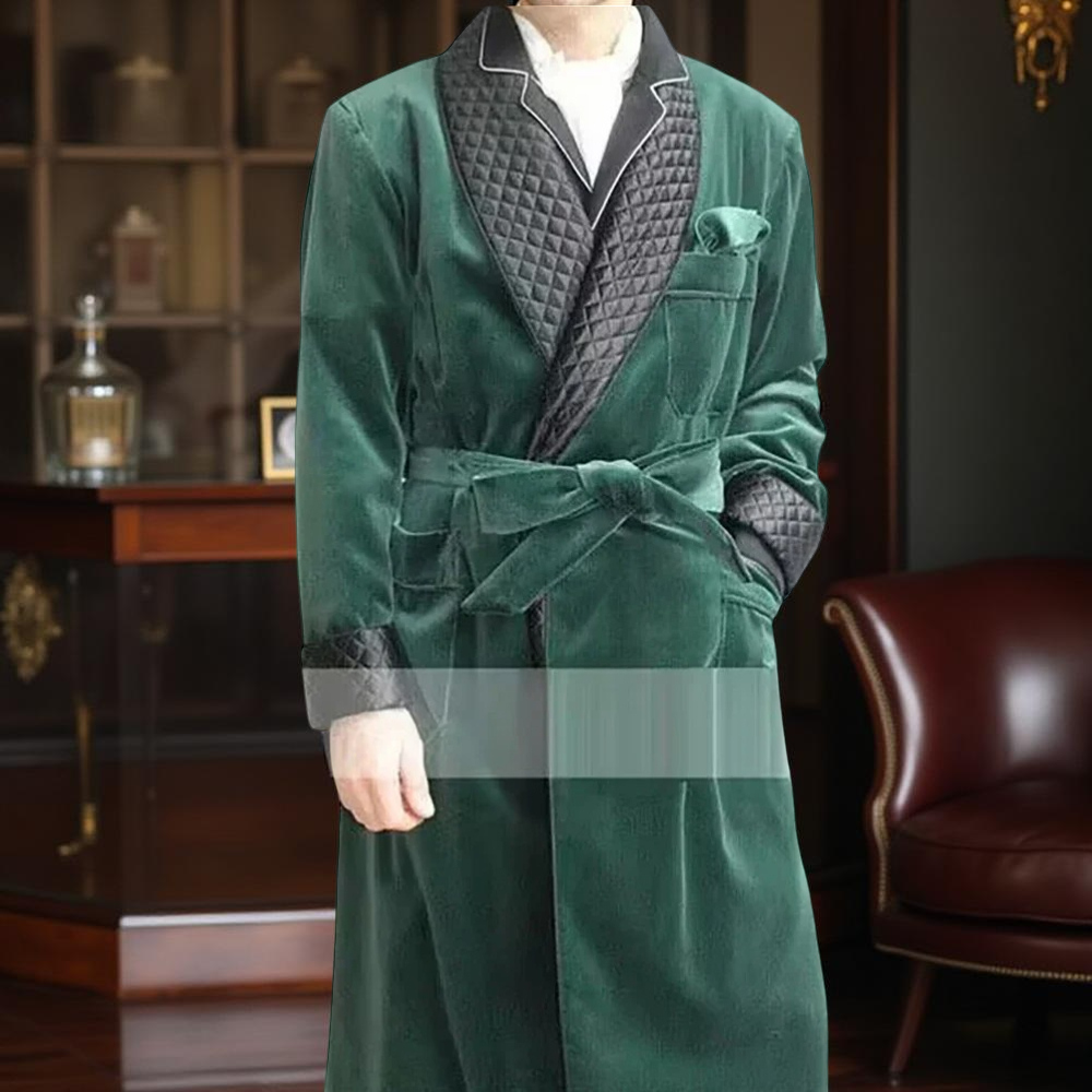 Velvet Smoking Long Men Jacket - X Men Grooming 评论和价格