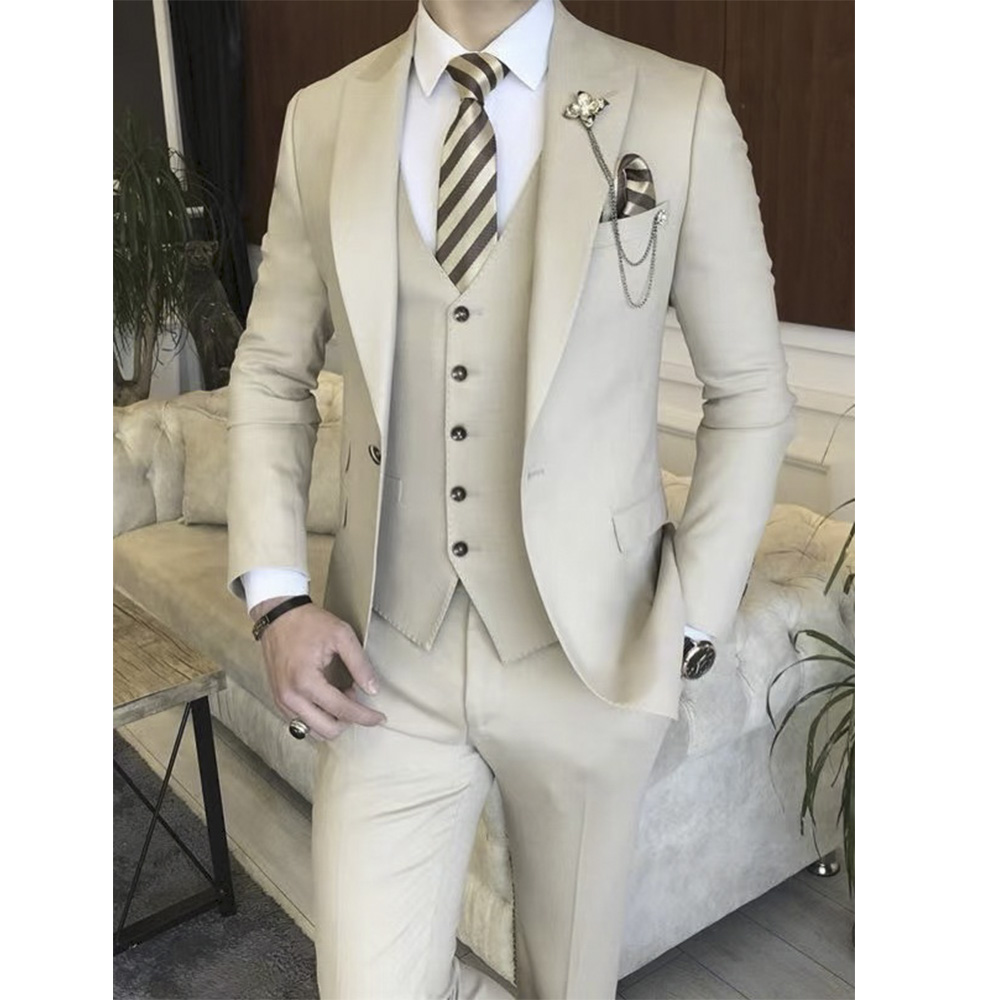 Beige Full Men Suit Set Weddin - Men'S Grooming Brands 评论和价格